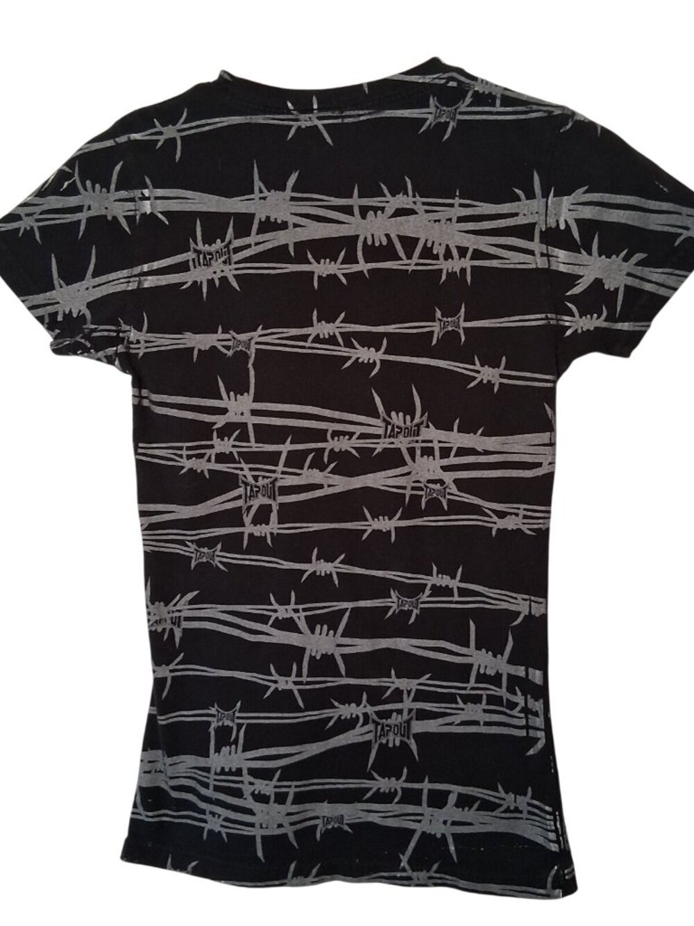 Vintage Y2K Tapout Shirt Women Small Black Barb Wire All Over Print Fighting MMA - Picture 2 of 12